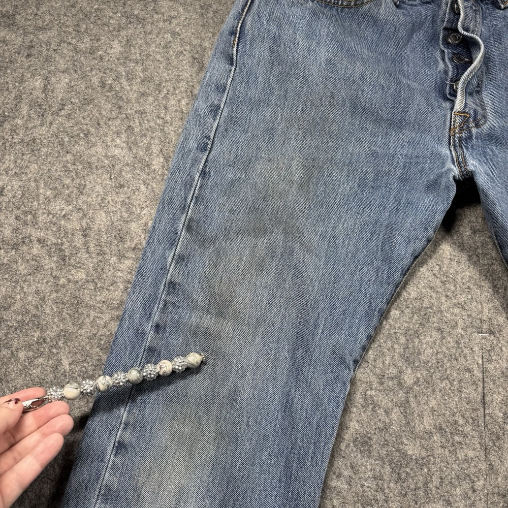 Vintage Levi's 501‎ Jeans Men's 33x29 Light Wash Distressed Button Fly S40196 - Picture 8 of 16